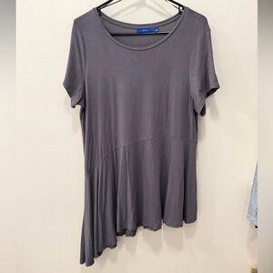 Women’s Gray Apt. 9 Asymmetrical Top Gray Shirt Like New Swing Top